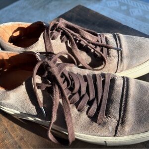 John Varvatos Taupe Suede Sneakers